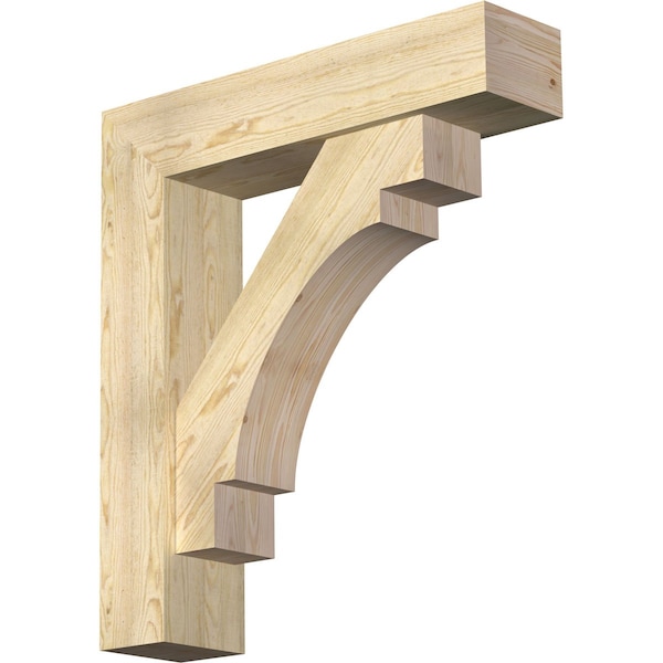 Ekena Millwork Merced Block Rough Sawn Bracket w/ Offset Brace, Douglas Fir, 8"W x 34"D x 38"H BKT0806X34X38MRC05RDF - main